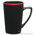 14oz Black Color Glazed Custom Logo Printed Ceramic Coffee And Tea Mugs